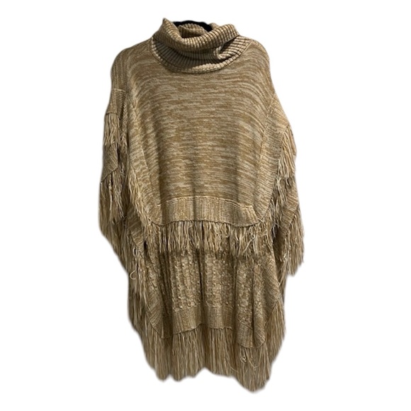 New York & Company Sweaters - NY & Company | Turtleneck Poncho w/ Fringe Detail